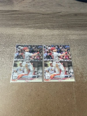 (2) CARD LOT - 2018 Topps  #21 & Topps Chrome #40 Harrison Bader RC - Image 1 of 2