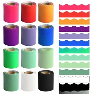 Waterproof Wavy Edge Paper for Classroom Bulletin Board Home Party - Picture 1 of 26