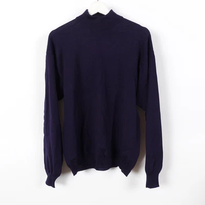 Suéter GUCCI Vintage Años 80 Para Hombre Lana Merino Cuello Imitado Azul Marino Talla 50 Grande Italia Foto 1 de 4