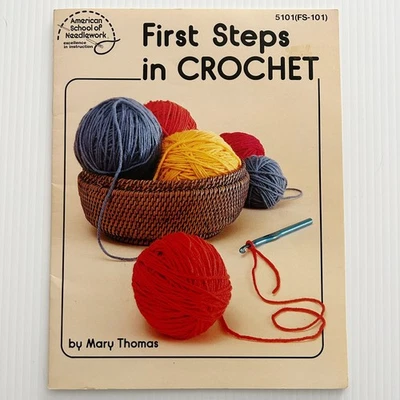 FIRST STEPS IN CROCHET How-to Instruction Booklet  Easy Granny Square Afghan - Image 1 of 4