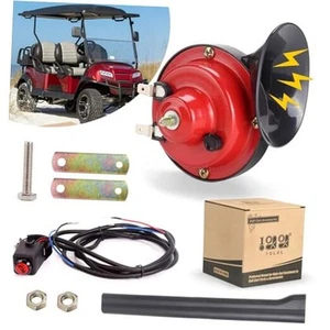 Golf Cart 12 Volt Horn Kit, Horn Switch and Wire Harness Assembly Universal - Picture 1 of 7