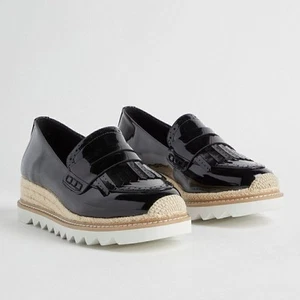 Torrid Damen schwarz Espadrille Oxford Halbschuhe klobige Schuhe Größe 9 WW - Bild 1 von 6