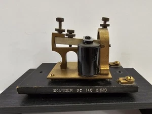 Western Electric Telegraph Morse Sounder 3C 140 Ohms on Wood Base - Picture 1 of 7