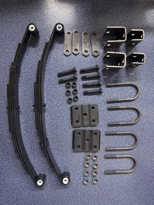 3500lb Single Trailer Axle Suspension Kits 4 Leafs Spring U-bolt & Hanger SW4B - Bild 1 von 11