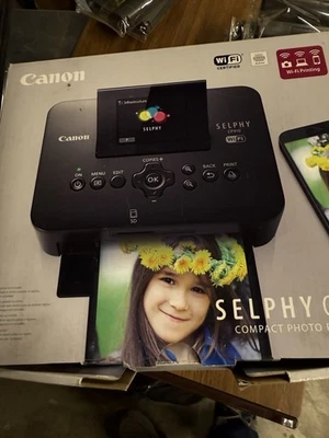 BONUS LOT BLACK Canon Selphy CP910 Photo Printer 293 Prints 7 Ink Packs Wifi - - Image 1 of 4