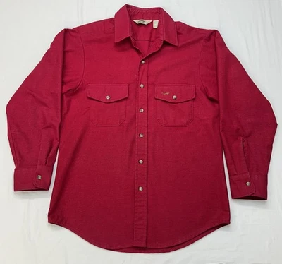 Vintage Duxbak Chamois Flannel Shirt Men Size Large Red Long Sleeve Button Heavy - Image 1 of 4