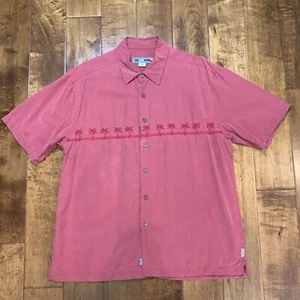 Quicksilver Silver Edition Button Up Short Sleeve Shirt Mens Size Medium Red - Picture 1 of 11
