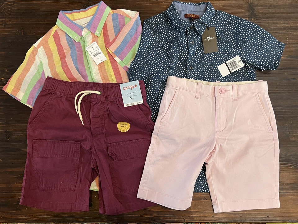 Boys Shorts/Shirt Sets, 3 NWT, Crew Cuts/Cat & Jack/For All Mankind - Image 1 of 1