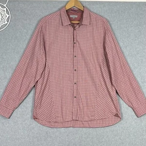 Ted Baker Mens Shirt 6 XL Red Check Button Up Long Sleeve Business Office Work - Picture 1 of 19