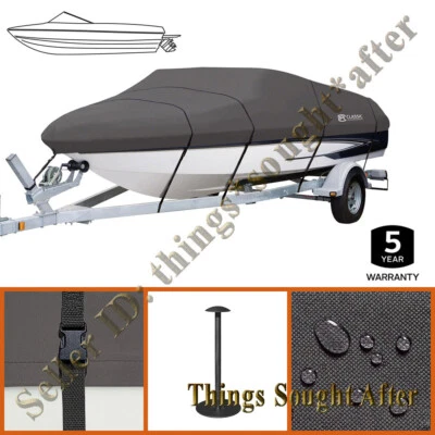 Trailerable V-Hull Boat Storage Cover 22 23 24 ft to 116" Beam Runabout StormPro - Image 1 of 4