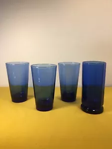 Lote de 4 vasos de té helado Anchor Hocking azul cobalto 16 oz 6" de alto juego (Essex) - Imagen 1 de 11
