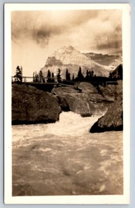 Natural Bridge And Mount Burgess, Yoho National Park BC, Real Photo Postcard - Picture 1 of 2