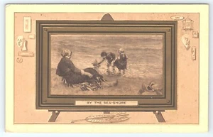 Postcard By The Sea-Shore Painting on Easel Embossed - Picture 1 of 2