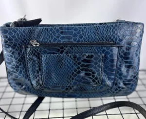 SIMPLY VERA WANG BELLA blue black snakeskin faux crossbody Used See desc. - Picture 1 of 11
