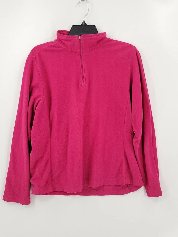 Lands End Girls Size L(14-16) Color Purple Long Sleeve 1/4 Zip Polyester Shirt - Image 1 of 4