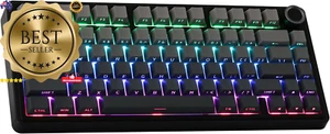75% Wireless Mechanical Gaming Keyboard Hot Swappable RGB Bluetooth USB-C Black - Picture 1 of 12