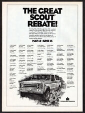 1979 INTERNATIONAL HARVESTER Scout Vintage Original Print AD | Great rebate art