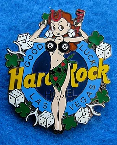LAS VEGAS HOTEL GOOD LUCK RED HAIRED POOL BALLS GIRL SHAMROCK Hard Rock Cafe PIN - Picture 1 of 1
