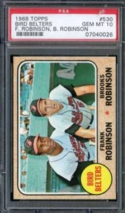 1968 TOPPS #530 FRANK ROBINSON/BROOKS ROBINSON PSA 10 ORIOLES BIRD BELTERS HOF - Picture 1 of 2