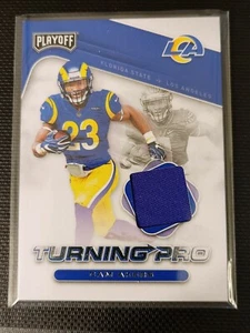 ๐ฅ๐ฅ๐ Cam Akers Turning Pro Rookie Jersey Card 2020 Panini Playoff RC LA Rams - Picture 1 of 4