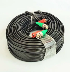 PAQUETE DE 2 CABLES DE EXTENSIÓN PREMIUM 100 ft.HD BNC PARA SISTEMAS BÚHO NOCTURNO NEGROS - Imagen 1 de 1