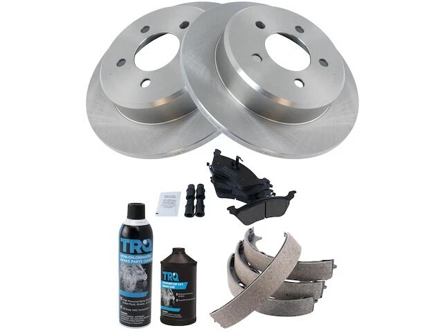 Rear TRQ Brake Pad Rotor Shoe Drum Kit fits Dodge Caravan 2001-2007 68HCWS - Image 1 of 1