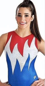 Neu GK ELITE Trikot GYMNASTIK Blazing Freedom USA patriotisch Pailletten Glitzer AS - Bild 1 von 6