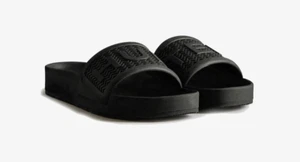 Hunter LOGO Algae 6 39 unisex Foam Hunter Slide new in box genuine black - Picture 1 of 15