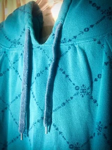 Felpa con cappuccio vintage Aqua Fashion DC Junior XL Stampa Modello Turchese Blu - Foto 1 di 12