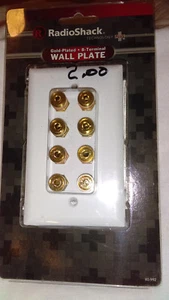 Radioshack 8-Terminal Speaker Wall Plate w/Gold-Plated Connectors 40-992 - Picture 1 of 1