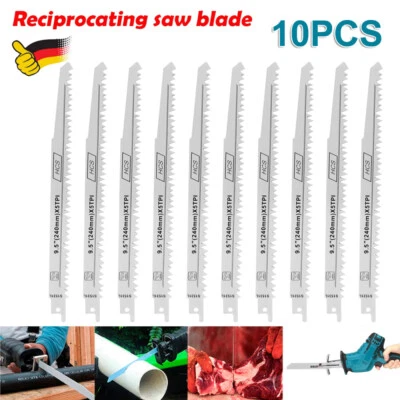 MARKENLOS 10Stücke Säbelsägeblatt Säbelsägeblätter Sägeblatt Tigersäge für Holz Metall Set