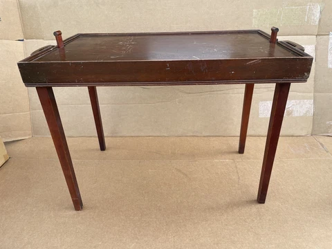 VTG 26" FERGUSON BROS 3403 FOLDING WOOD TEA TABLE ROUGH COSMETIC GOOD STRUCTURAL Cover
