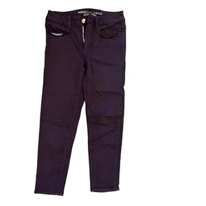 American Eagle Damen Größe 4 Hoch geschnitten Jegging Crop tief burgunderrot Skinny Fit Jeans - Bild 1 von 4