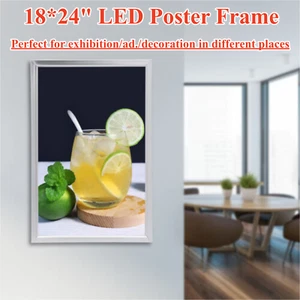 18x24" LED Backlit Movie Poster Art Picture Frame Light Box Advertising Display - Picture 1 of 20