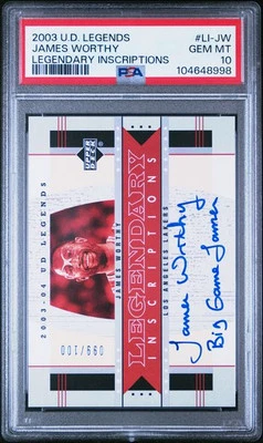 2003 UD Legends Легендарные Надписи James Worthy #LI-JW PSA 10 Драгоценные Как новые - Изображение 1 из 2
