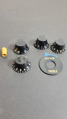 Vintage 1963 Gibson Les Paul / SG Set di pomelli - Nero con numeri bianchi +... - Immagine 1 di 4