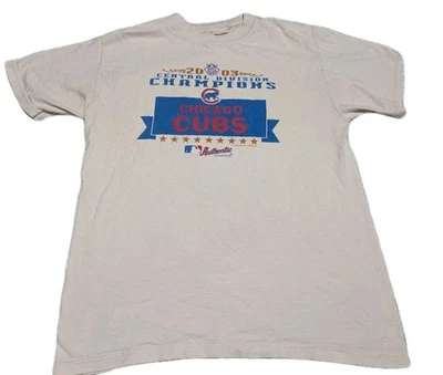 Lee Sport Men's 2003 Central Division Champions Chicago Cubs Tee Shirt White M - Image 1 of 4