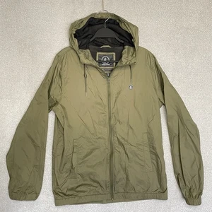 Volcom Water Resistant Windbreaker Jacket Mens MEDIUM Green EUC - Picture 1 of 10