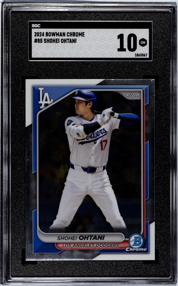 2024 年 Bowman Chrome - Shohei Ohtani #85 SGC GEM 评级完好 10 认证 #1863567 — 第 1/2 张图片