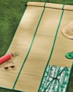 Avon~On-the-Go~Alfombra de paja enrollable~Asas de transporte y bolsillo~71"x35,5"~Nuevo en paquete - Imagen 1 de 6