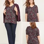 Lane Bryant V-neck Softest Touch Swing Top XL 14/16 Paisley Short Sleeve Tee