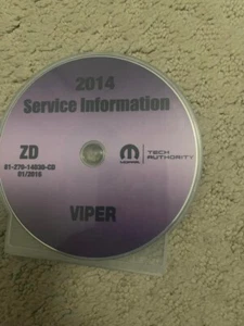 Manual De Taller De Reparación Del Servicio De Dodge VIPER 2014 CD - Imagen 1 de 3