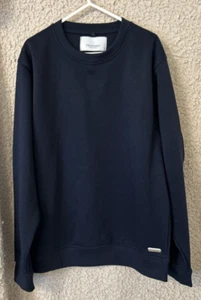 Sudadera Jersey Colección Trussardi Azul Marino Manga Larga Para Hombre Grande Pit 22" NUEVA - Imagen 1 de 10