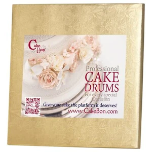 Thick Square Cake Boards 14-Inch Square Gold - Sturdy Fully Wrapped Cardboard... - Picture 1 of 10