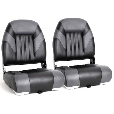NORTHCAPTAIN Charcoal/Black High Back Folding Boat Seat, 2 Seats - Image 1 of 4