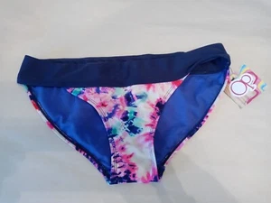 OP Tie Die Junior  Swim Bikini Bottoms Navy Blue Waistband New W Tag M - Picture 1 of 4