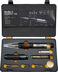 Gas Soldering Iron Kit Solderpro 120K Pro Iroda Refillable Butane Torch 30w-125w - Picture 1 of 11