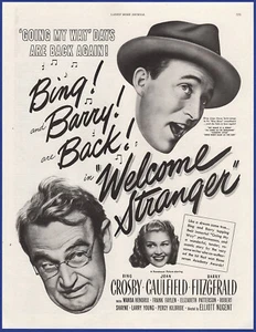 Original 1947 Movie: WELCOME STRANGER Bing Crosby Joan Caulfield 40's Print Ad - Picture 1 of 1
