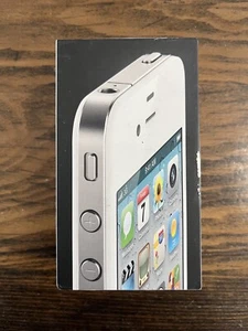 iPhone 4 blanc 8 Go A1332 *boîte vide uniquement* boîte avec guide de démarrage. - Photo 1 sur 5