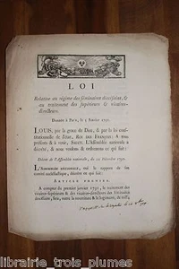 ✒ Révolution LOI régime des séminaires diocésains et traitement supérieurs 1791 - Bild 1 von 1